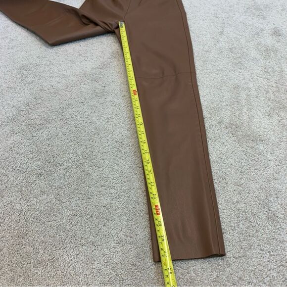 Zara camel brown faux leather high waisted vegan leggings Sz S NWOT - Picture 10 of 12